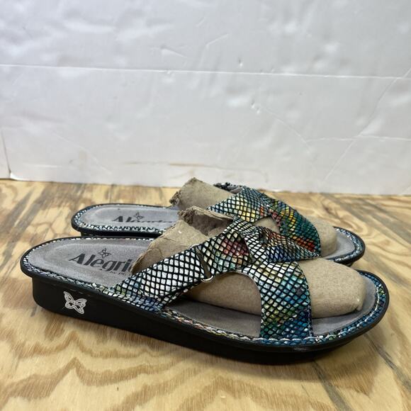 Alegria Sandals Womens Size 38 Floral Multi Color Comfort Leather Shoes - Picture 1 of 12